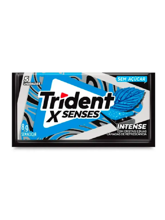 Trident Preto Fresh Intense 8Gr Adams - Unidade
