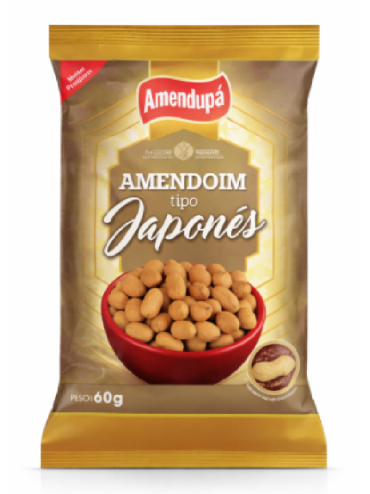 Amendoim Salgado Japones 60Gr Amendupã - Pacote