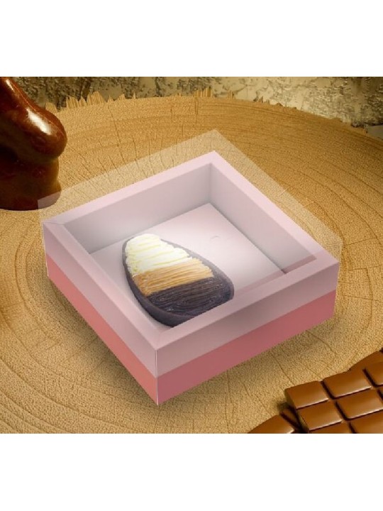 Caixa P/ Ovo Colher C/ Moldura Ajustavel 100/150Gr Rose 12X8X8Cm Ref.5326 Boxid - Unidade