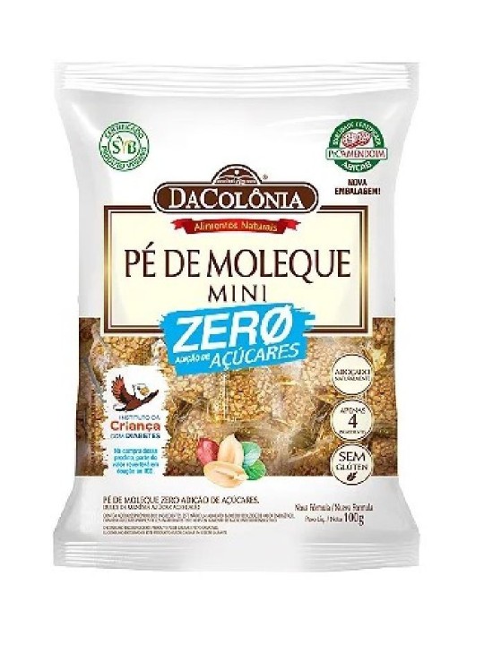 Pe De Moleque Zero Açucar 100Gr Dacolonia - Pacote