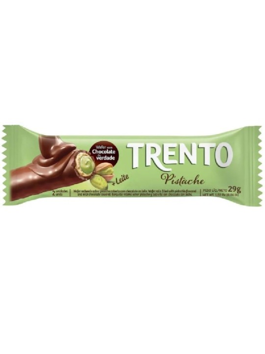 Trento Wafer Rolinhos Pistache 29Gr Peccin - Unidade