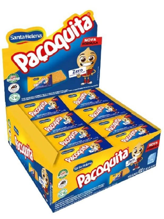 Paçoquita Zero Quadrada Display 24X18X432Gr Santa Helena - Display C/24 Un