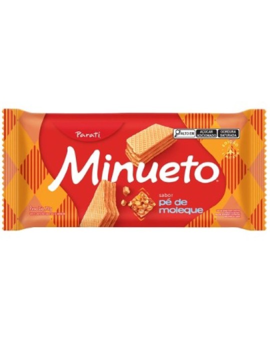 Biscoito Wafer Minueto Pe De Moleque 73Gr - Parati - Pacote