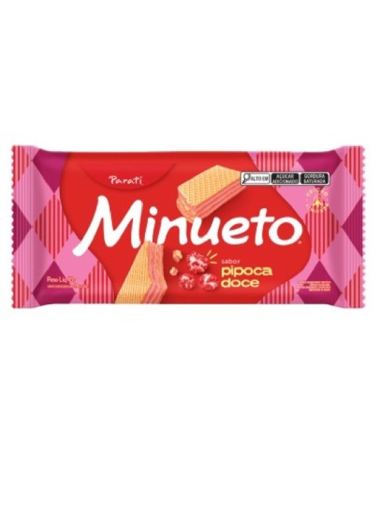 Biscoito Wafer Minueto Pipoca Doce 73Gr - Parati - Pacote