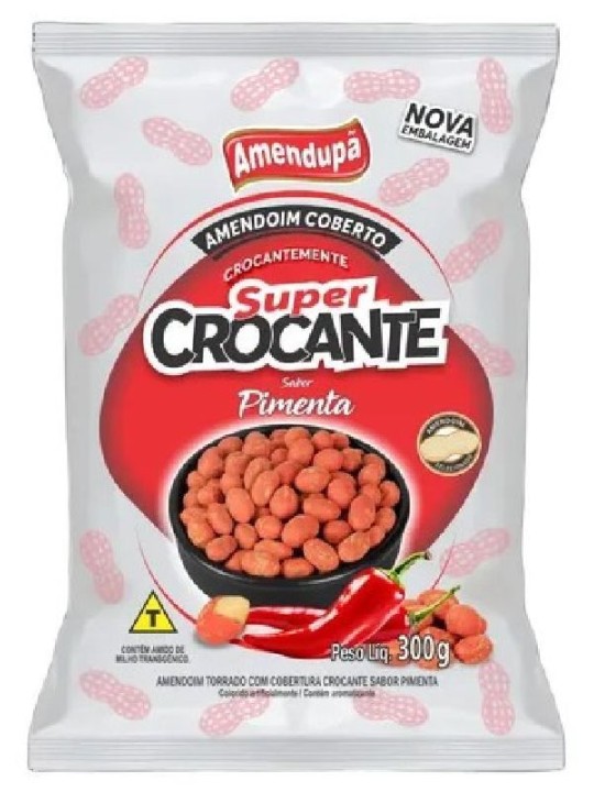 Amendoim Crocante Pimenta 300Gr Amendupa - Pacote