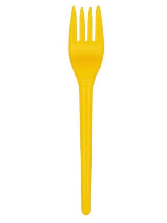Garfo Sobremesa Amarelo Cropac Gs-283 - Pacote C/50 Un