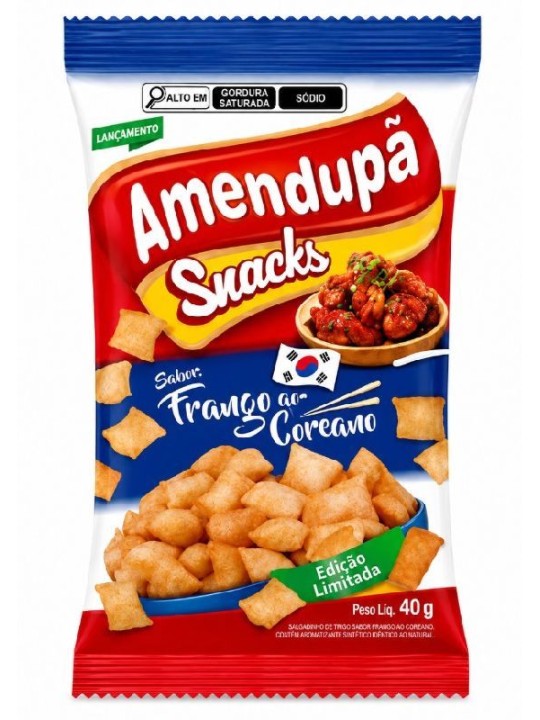 Salgadinho Snacks Frango Coreano 40Gr Amendupa - Pacote