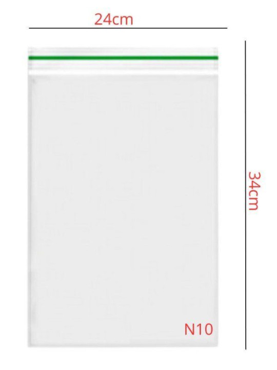 Saco Plastico Zip N 10 24Cm X 34Cm Vabene - Pacote C/50 Unidades