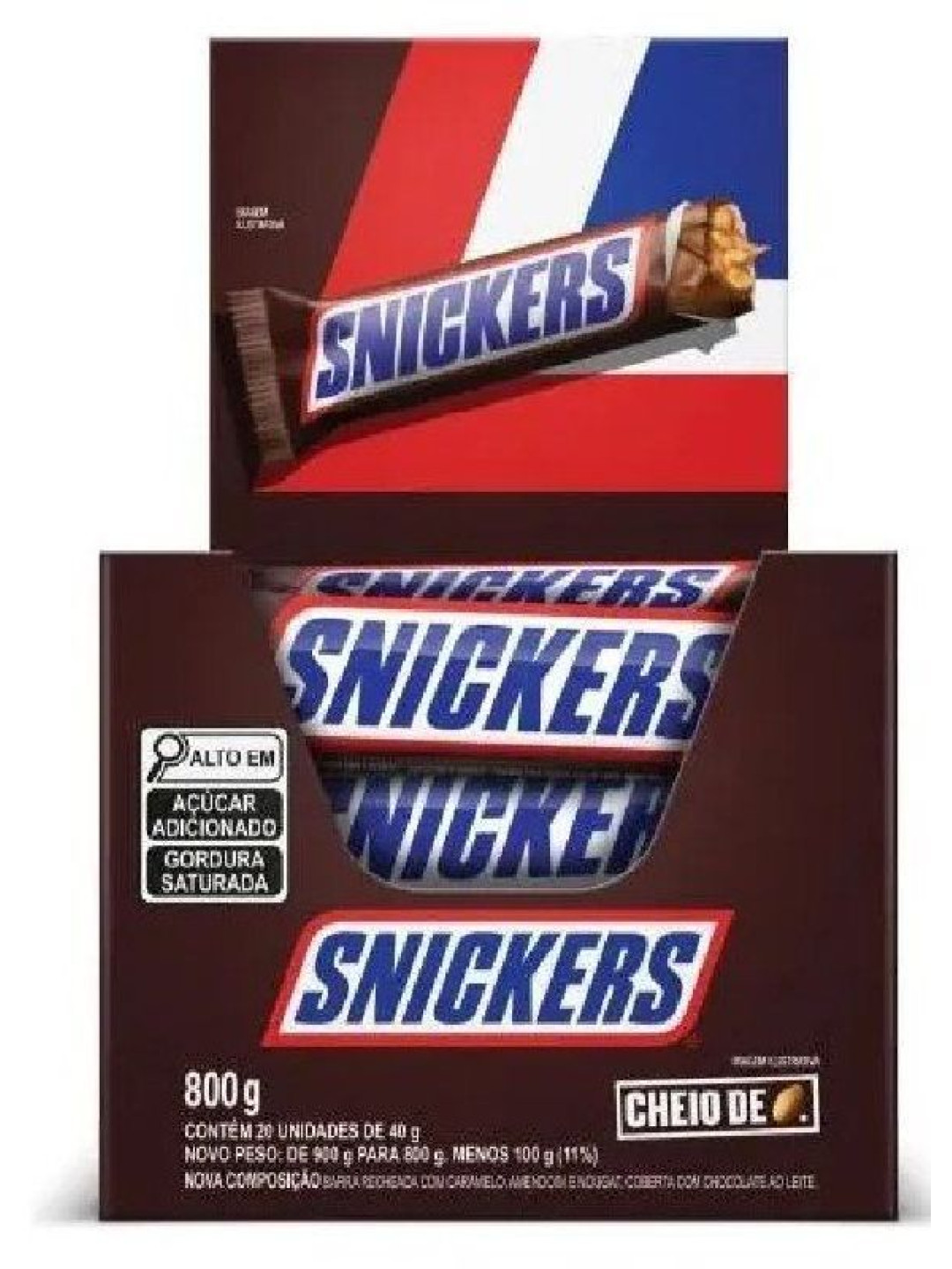 Chocolate Snickers 20X40Gr 800Gr - Display C/20 Unidades Chocolate Snickers 20X40Gr 800Gr - Display C/20 Unidades