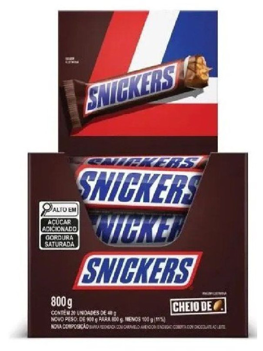 Chocolate Snickers 20X40Gr 800Gr - Display C/20 Unidades Chocolate Snickers 20X40Gr 800Gr - Display C/20 Unidades