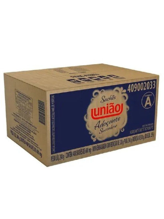Adoçante Sucralose Sache 400X600Mg 240Gr União - Caixa C/400 Unidades