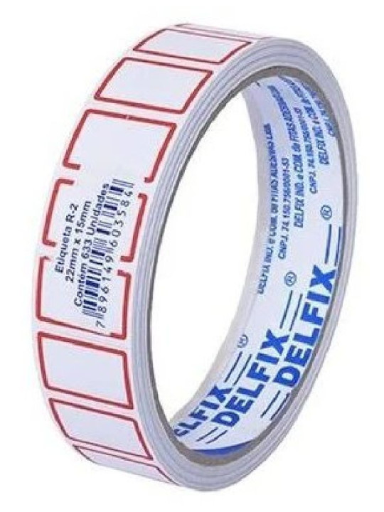 Etiqueta Adesiva R-02 22X15Mm C/633 Etiquetas Delfix - Rolo