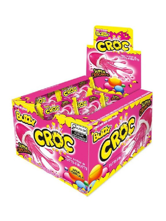 Chicle Buzzy Croc Tutti-Frutti Riclan - Caixa C/40 Unidades