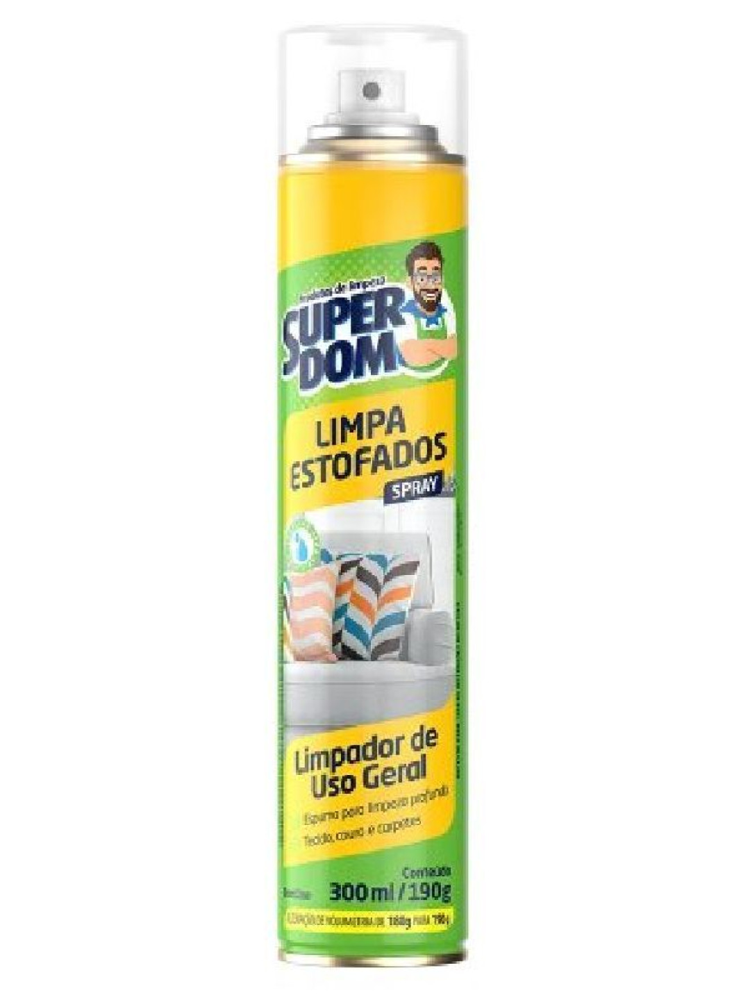 Limpa Estofados Spray Super Dom 300Ml Baston - Unidade Limpa Estofados Spray Super Dom 300Ml Baston - Unidade