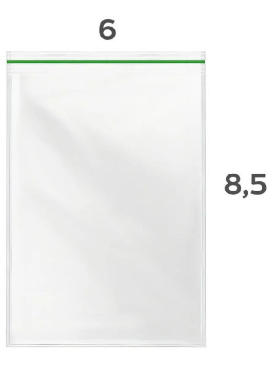 Saco Plastico Zip N 2 6Cm X 8,5Cm Vabene Ref. 2902 - Pacote C/100 Unidades