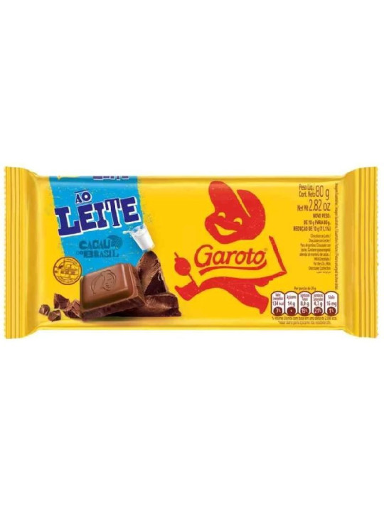 Barra Chocolate Ao Leite 80Gr Garoto - Unidade