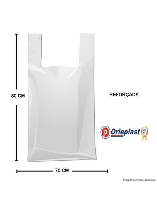 Sacola Plastica Branca 70X80X030 Orleplast - Pacote C/1000 Un