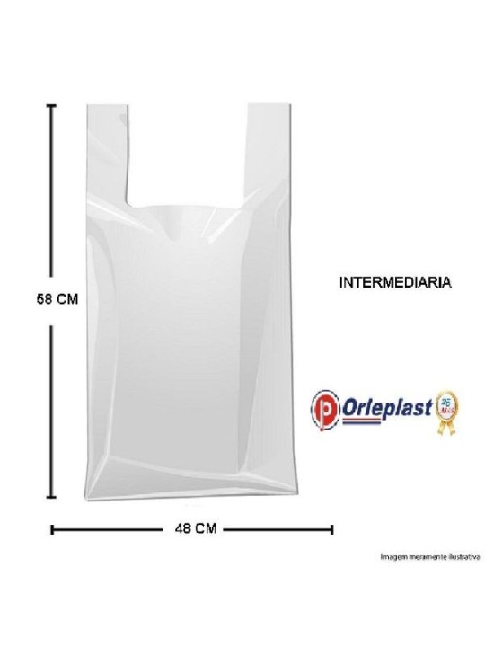 Sacola Plastica Branca 48X58 Orleplast - Caixa C/1000 Un