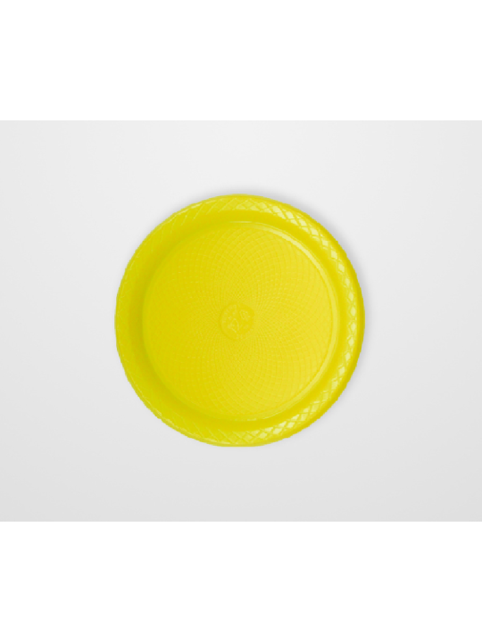 Prato Plast Amarelo 15 Cm Salgados-Bolo
