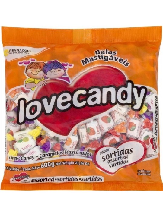 Bala Mastigavel Love Candy Sortida 600Gr