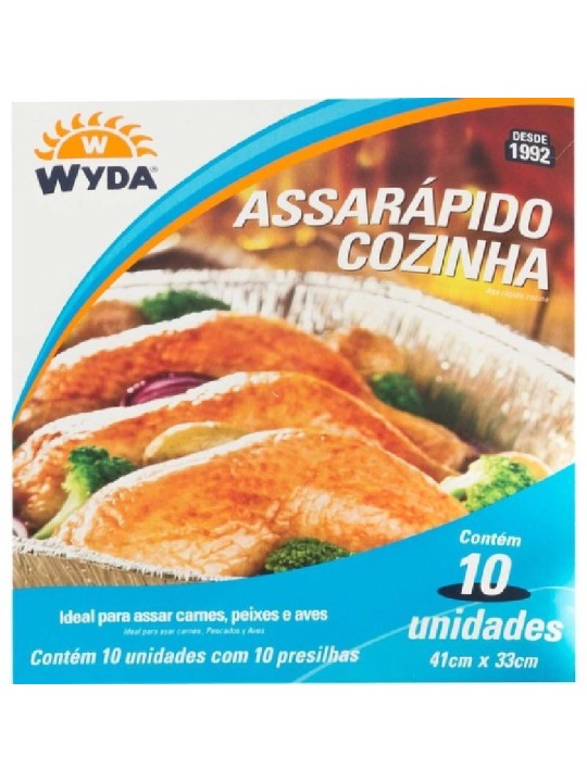 Assarapido Cozinha Filme Poliester Carnes/Peixes/Aves 41Cmx33Cm C/10Un Wyda - Pacote C/10 Un