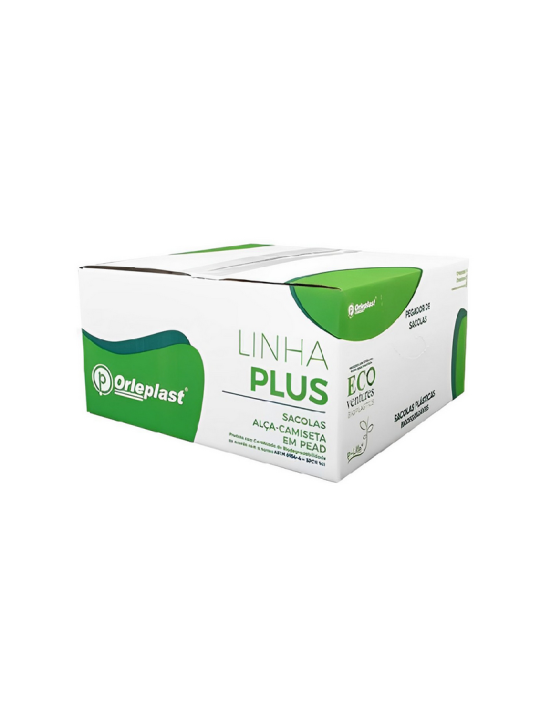 Sacola Plastica Branca Plus  38X48X026 Orleplast - Caixa C/800 Un
