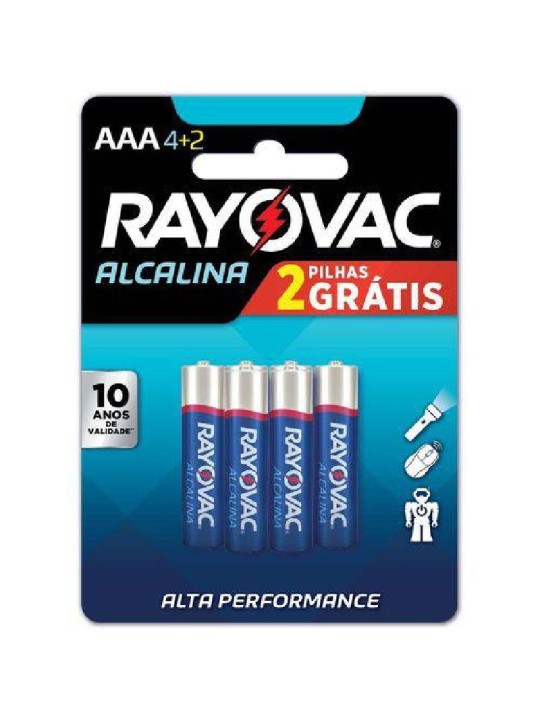 Pilha Alc Aaa Palito Leve+ Pague- C/6Un Rayovac - Pacote C/6