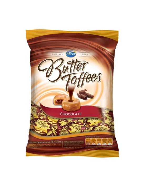 Bala Butter Toffee Chocolate 500Gr Arcor - Pacote