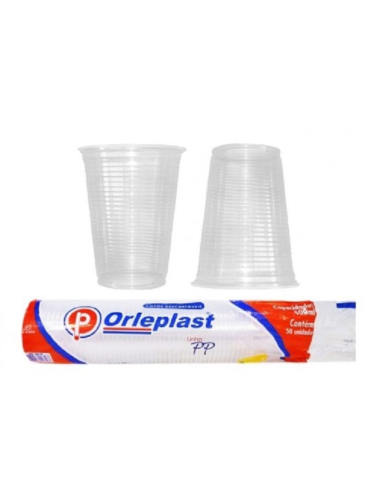 Copo Plastico Transparente 400Ml Pp Orleplast - Pacote C/50 Un
