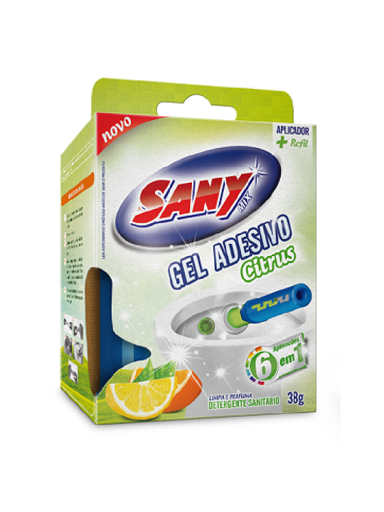 Gel Adesivo Ativo Sanymix Citrus Ap+Refil C/6 Un 38Gr Sany Brilho - Caixa