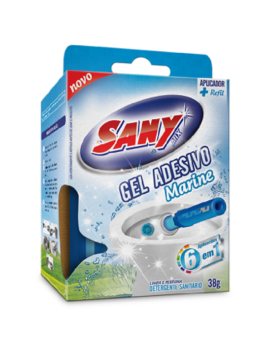 Gel Adesivo Ativo Sanymix Marine Ap+Refil C/6 Un 38Gr Sany Brilho - Caixa