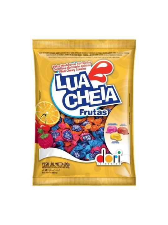 Bala Mastigavel Lua Cheia Frutas 600Gr Dori - Pacote