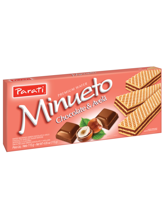 Biscoito Wafer Minueto Chocolate E Avela 115Gr