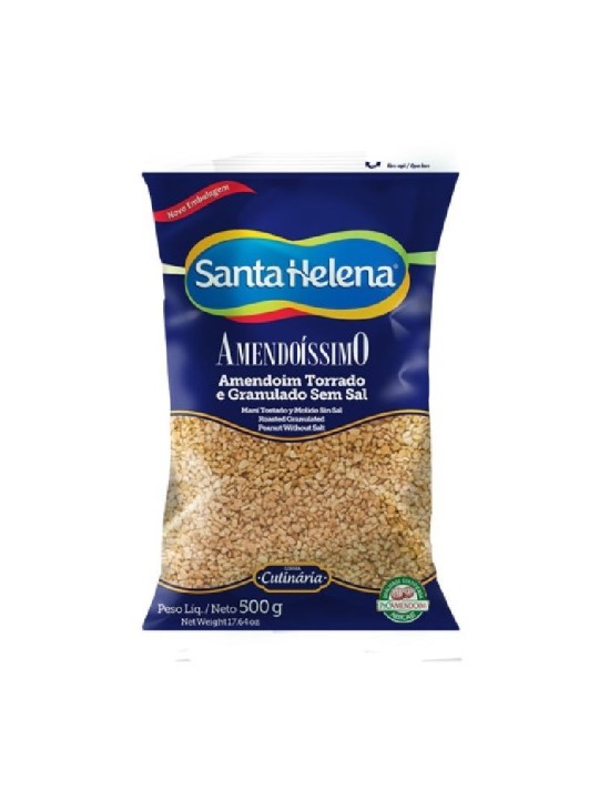 Amendoim Torra E Granulado Amendoissimo S/Sal 500Gr Santa Helena - Pacote