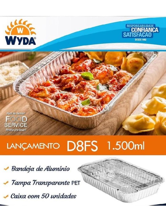 Embalagem Aluminio D8Fs 1500Ml C/Tp Pet 275X185X48Mm Wyda - Unidade