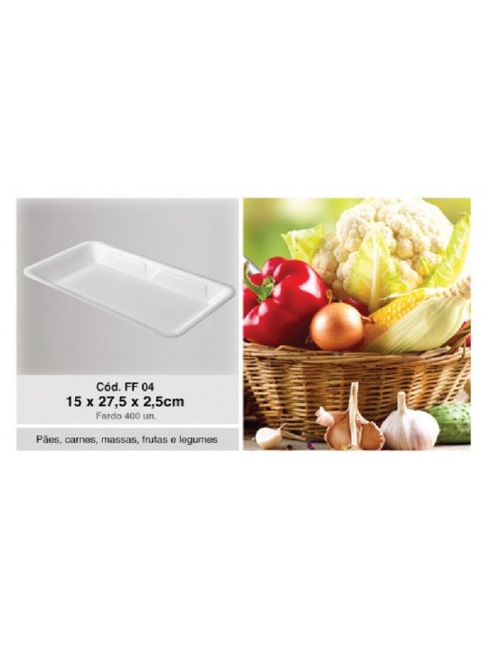 Bandeja Isopor Eps Ff04 15X27,5X2,5Cm Fibraform - Pacote C/100 Un