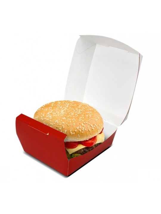 Caixa P/Hamburguer M 12X12X5,5Cm C/50 Un Descart - Pacote C/50 Un