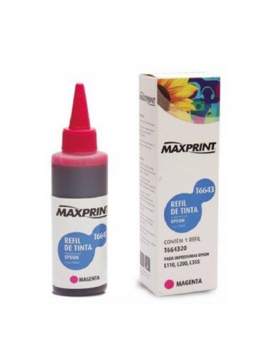 Tinta Refil Tubo Impressora Epson Magenta T664320 Maxprint - Unidade