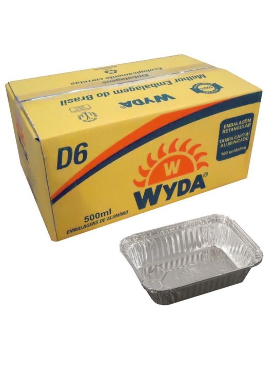 Embalagem Aluminio D6-S 500Ml Retangular Wyda - Unidade