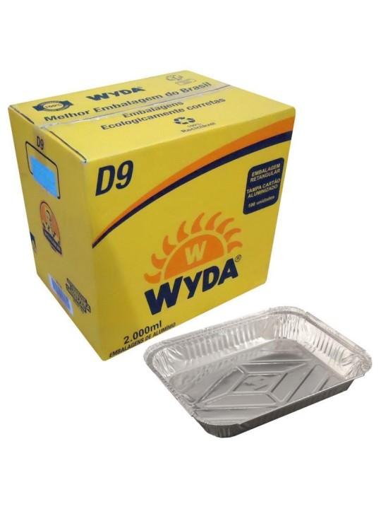 Embalagem Aluminio D9 2000Ml Retangular Wyda - Unidade