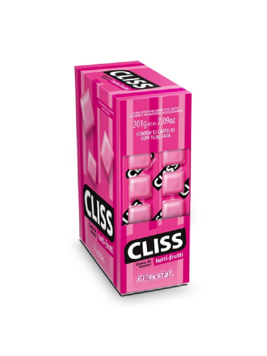 Chicle Cliss Tutti-Frutti C/12 Florestal - Display C/12Un