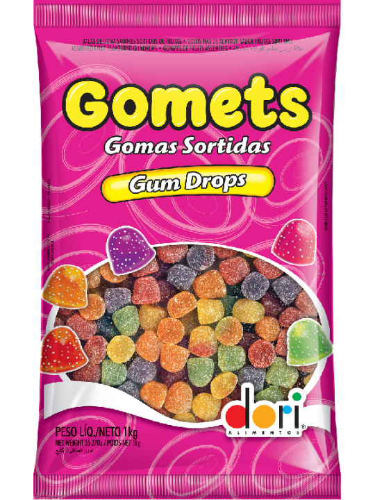 Bala Gomets Sortidas Gumdrops 1Kg Dori - Pacote