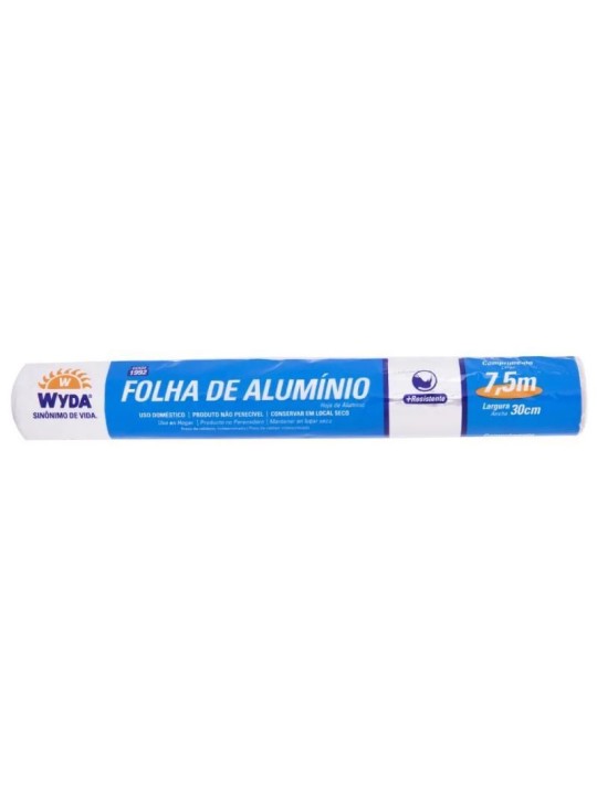 Rolo Folha Aluminio 7,5M X 30Cm Wyda - Unidade