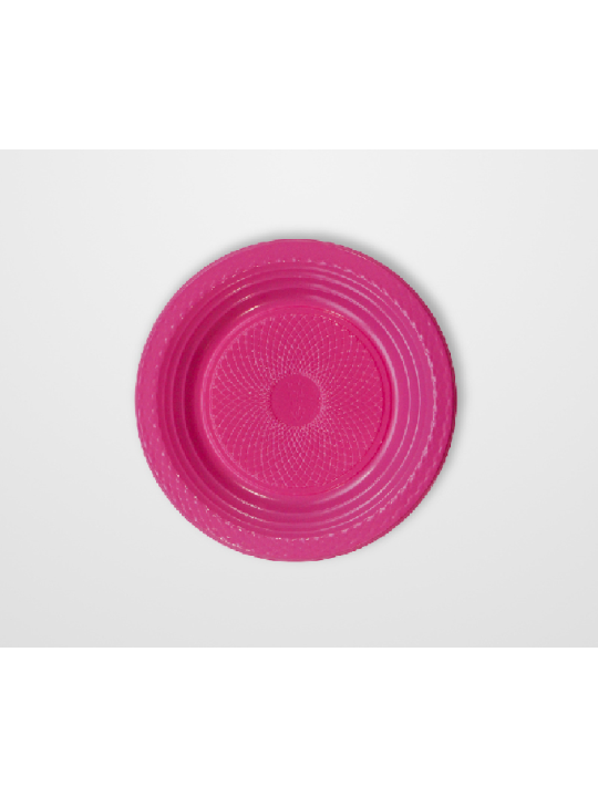 Prato Plast Pink 15 Cm Salgados-Bolo Forfest - Pacote C/10 Un