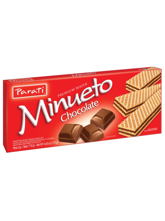 Biscoito Wafer Minueto Chocolate 115Gr - Pacote