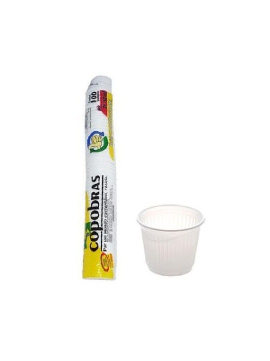 Copo Plast Branco 50Ml Pp C/100 Un Copobras - Pacote C/100 Un