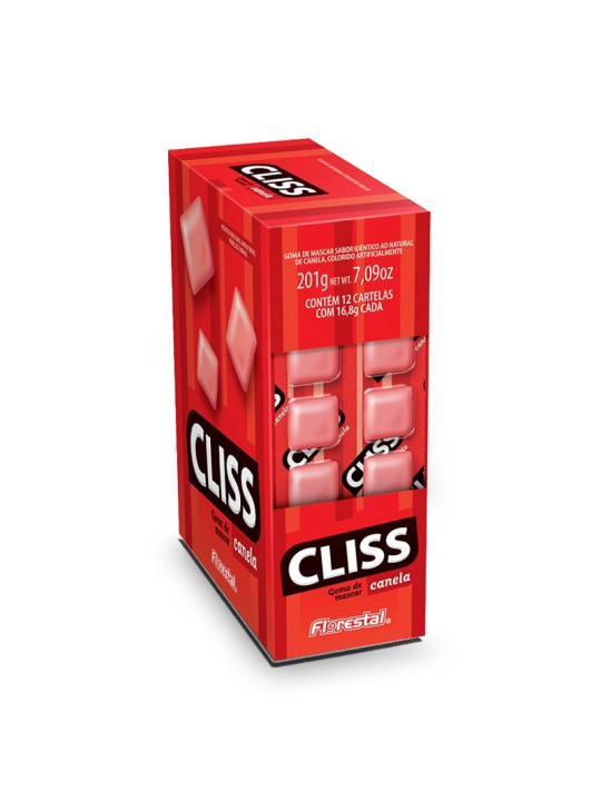 Chicle Cliss Canela C/12 Florestal - Display C/12Un