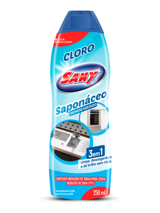 Saponaceo Cremoso Cloro 250Ml Sany Brilho - Unidade