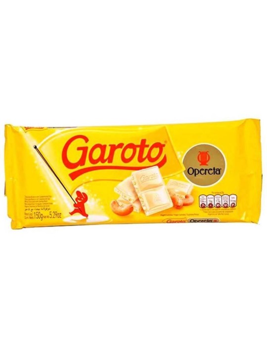 Barra Chocolate Opereta Branco C/Castanha Caju 90Gr Garoto - Unidade