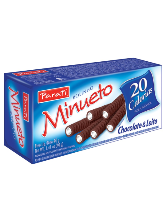 Wafer Rolinhos Minueto Choco E Leite 40Gr